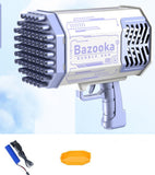 Rocket bubble gun with lights, 69-hole automatic blower toy. - MiniPrecious