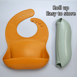 Soft Waterproof Silicone Baby Bib with Food Catcher, Baby Silicone Bib - MiniPrecious