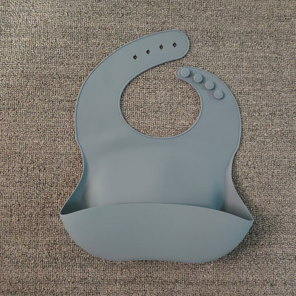 Soft Waterproof Silicone Baby Bib with Food Catcher, Baby Silicone Bib - MiniPrecious
