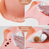 Soft Waterproof Silicone Baby Bib with Food Catcher, Baby Silicone Bib - MiniPrecious