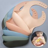 Soft Waterproof Silicone Baby Bib with Food Catcher, Baby Silicone Bib - MiniPrecious