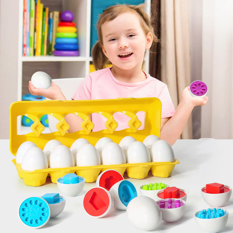 Smart egg toy for kids – shape matching, learning fun. - MiniPrecious