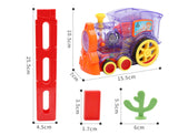 Electric Domino Train Toy with Automatic Release and Building Blocks. - MiniPrecious