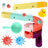 New Baby Bath Kids Toys Rainbow Shower Pipeline Yellow Ducks Slide Tracks Bathroom Educational Water Game Toy for Children Gifts