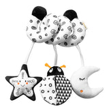 Animal Music Box Black and White Bed Bell Toy Baby Crib Rattles Baby Toys 0-12 Months Infant Clockwork Toy Mobile Newborn Toys