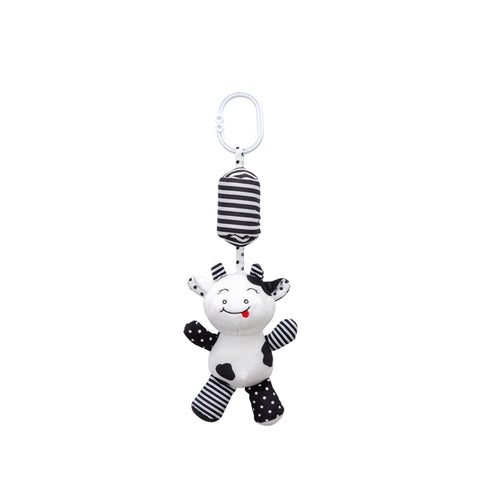 Baby Toy Cartoon Animal Stuffed Hanging Rattle Toy Bed Bell Soft Plush Toy with Wind Chimes Birthday Gift for Newborn 0-18 Month