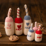 DIY Baby Wool Felt Milk Bottle+Cookies Decorations Newborn Photography Props Infant Photo Shooting Accessories Home Party Orname