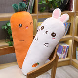 1.1M Long Rectangle Carrot Bunny Plush Pillow Stuffed Soft Bed Pregnant Pinch Leg Pillow Sleeping Boyfriend Throw Pillow Gift