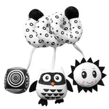 Animal Music Box Black and White Bed Bell Toy Baby Crib Rattles Baby Toys 0-12 Months Infant Clockwork Toy Mobile Newborn Toys