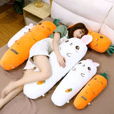 1.1M Long Rectangle Carrot Bunny Plush Pillow Stuffed Soft Bed Pregnant Pinch Leg Pillow Sleeping Boyfriend Throw Pillow Gift