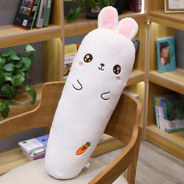 1.1M Long Rectangle Carrot Bunny Plush Pillow Stuffed Soft Bed Pregnant Pinch Leg Pillow Sleeping Boyfriend Throw Pillow Gift