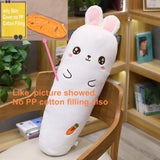 1.1M Long Rectangle Carrot Bunny Plush Pillow Stuffed Soft Bed Pregnant Pinch Leg Pillow Sleeping Boyfriend Throw Pillow Gift