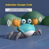 Glowing Electronic Induction Toy Escape Crab Automatic Obstacle Avoidance Crawling Crab Walking Toy with Music USB Charging