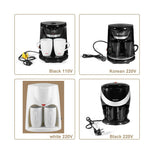 110V/220V 450W Household Electric Steam Drip Coffee Maker Automatic Dual Cup Coffee Machine Dual-use American Coffee Tea Machine