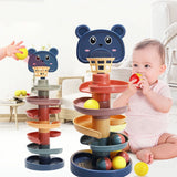 Baby Toys Track Sliding Ball Rolling Ball Pile Tower Early Educational Toy Rotating Educational Baby Stacking Toy For Kids