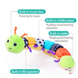 Baby Rattle Musical Caterpillar Worm Soft Infant Plush Animals Educational Interactive Toys for Babies Newborn Toddler Gifts