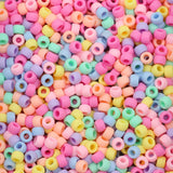 100/200/400pcs 6x9mm Solid Color Large Hole Pony Beads DIY Jewelry Making For Friendship Bracelets & Hair Braids Craft Supplies