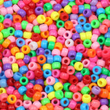 100/200/400pcs 6x9mm Solid Color Large Hole Pony Beads DIY Jewelry Making For Friendship Bracelets & Hair Braids Craft Supplies