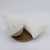 New style children photography props newborn baby photo hand-made white wool big ball cap pillow set studio accessories