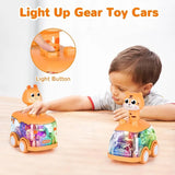 Baby Toy Cars Press and Go Car Children Inertial Animal Car Toys for Toddlers 1-3 Boys Pull Back Car Light Up Toys Birthday Gift