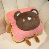 Plush Bread Pillow Kawaii Food Pig Rabbit Fox Toast Soft Doll Hand Warmer Home Decoration Cushion Kids Toys Birthday Gift