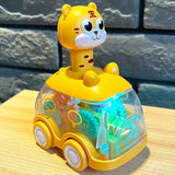 Baby Toy Cars Press and Go Car Children Inertial Animal Car Toys for Toddlers 1-3 Boys Pull Back Car Light Up Toys Birthday Gift