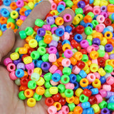 100/200/400pcs 6x9mm Solid Color Large Hole Pony Beads DIY Jewelry Making For Friendship Bracelets & Hair Braids Craft Supplies