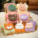 Plush Bread Pillow Kawaii Food Pig Rabbit Fox Toast Soft Doll Hand Warmer Home Decoration Cushion Kids Toys Birthday Gift