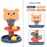 Baby Toys Track Sliding Ball Rolling Ball Pile Tower Early Educational Toy Rotating Educational Baby Stacking Toy For Kids