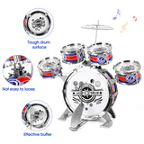 Kids Drum Set with Stool Drumsticks Cymbal Musical Instrument Toy Kid Jazz Drum Kit for 3-6 Year Little Rockstar