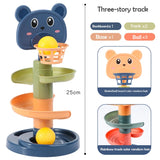 Baby Toys Track Sliding Ball Rolling Ball Pile Tower Early Educational Toy Rotating Educational Baby Stacking Toy For Kids