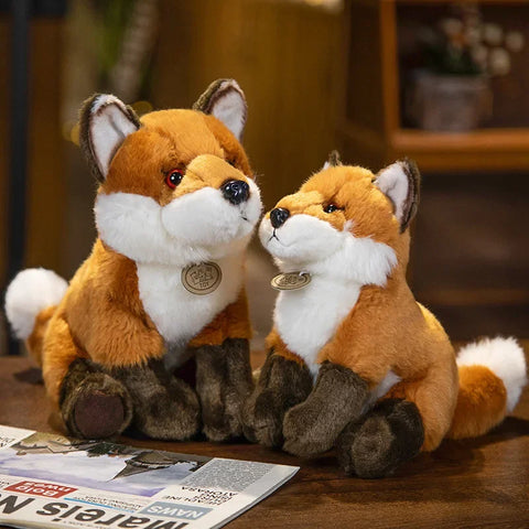 17/23/30CM Reallife Fox Plushie Stuffed Wild Animals Lifelike Doll Home Decor Toys