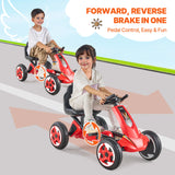 VEVOR 66lbs Kids Pedal Go Kart 4 Wheel Off-Road Pedal Ride On Toys with Adjustable Seat Outdoor Racer Pedal Car for Boys & Girls