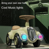 Retro-Style Toddler Balance Car Ride On Car with Lights & Sounds Scooter Balance Bike for Kids Balance Coordination Training