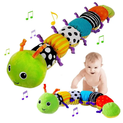 Baby Rattle Musical Caterpillar Worm Soft Infant Plush Animals Educational Interactive Toys for Babies Newborn Toddler Gifts