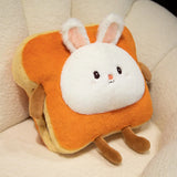 Plush Bread Pillow Kawaii Food Pig Rabbit Fox Toast Soft Doll Hand Warmer Home Decoration Cushion Kids Toys Birthday Gift