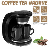 110V/220V 450W Household Electric Steam Drip Coffee Maker Automatic Dual Cup Coffee Machine Dual-use American Coffee Tea Machine