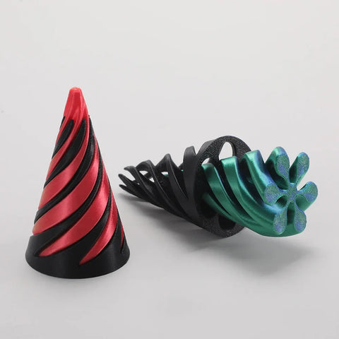 3D Printed Helix Screw Rotating Toys Stress Reducing Tool Pyramid Passthrough Sculpture Spiral Cone Ornaments Home Decoration