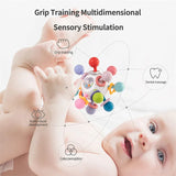 Montessori Baby Toys 0 12 Months Rotating Rattle Ball Activity Learning Educational Teether Sensory Toys for Babies 1 2 3 Years