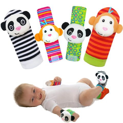 Baby Rattle Toys Cute Stuffed Animals Wrist Rattle Foot Finder Socks 0~24 Months for Newborn Infant Babies Boy Girl Bebe  Gift