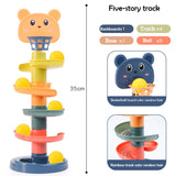 Baby Toys Track Sliding Ball Rolling Ball Pile Tower Early Educational Toy Rotating Educational Baby Stacking Toy For Kids