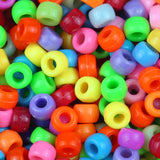 100/200/400pcs 6x9mm Solid Color Large Hole Pony Beads DIY Jewelry Making For Friendship Bracelets & Hair Braids Craft Supplies