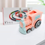Electric Domino Train Toy with Automatic Release and Building Blocks. - MiniPrecious