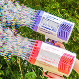 Rocket bubble gun with lights, 69-hole automatic blower toy. - MiniPrecious