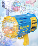 Rocket bubble gun with lights, 69-hole automatic blower toy. - MiniPrecious